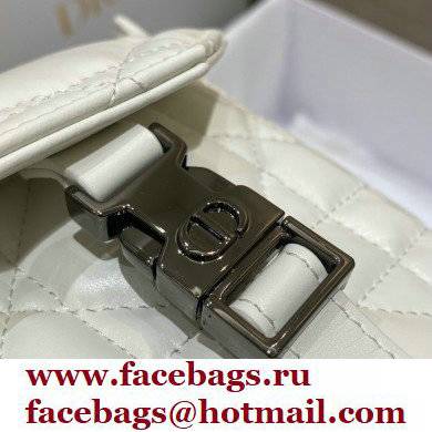 Dior Small Diorcamp Bag in Macrocannage Calfskin White 2022