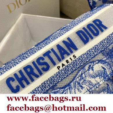 Dior Small Diorcamp Bag in Toile de Jouy Transparent Canvas Fluorescent Blue 2022