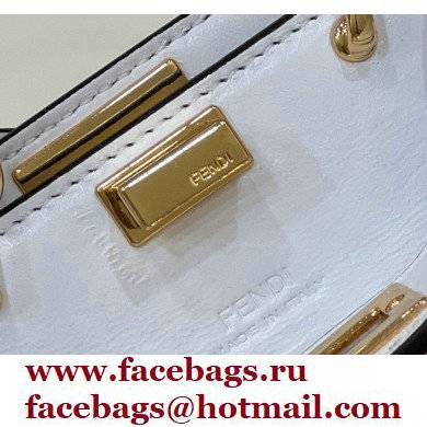 Fendi padded nappa leather Peekaboo ISeeU Micro Bag White 2022