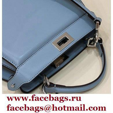Fendi padded nappa leather Peekaboo ISeeU Petite Bag Blue 2022
