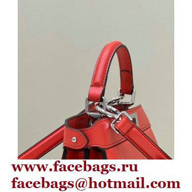 Fendi padded nappa leather Peekaboo ISeeU Petite Bag Red 2022