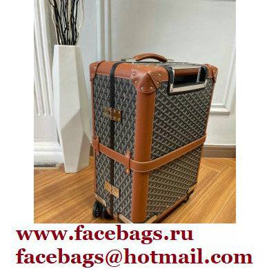 Goyard Carry-on Trolley Travel Luggage Bag 20 inch Brown/Silver - Click Image to Close