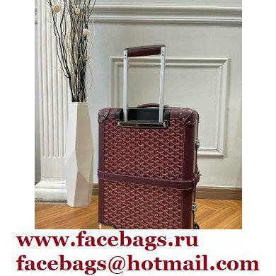 Goyard Carry-on Trolley Travel Luggage Bag 20 inch burgundy/Silver - Click Image to Close