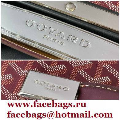 Goyard Carry-on Trolley Travel Luggage Bag 20 inch burgundy/Silver