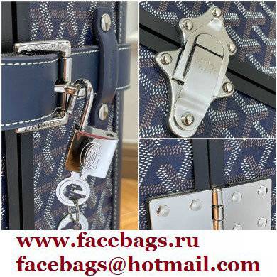 Goyard Carry-on Trolley Travel Luggage Bag 20 inch royal blue/Silver