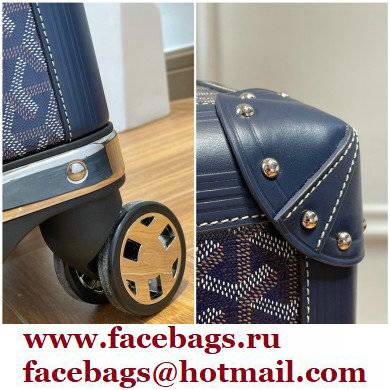 Goyard Carry-on Trolley Travel Luggage Bag 20 inch royal blue/Silver