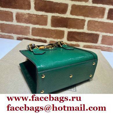 Gucci Diana lizard mini Top Handle bag 675800 Dark Green 2022