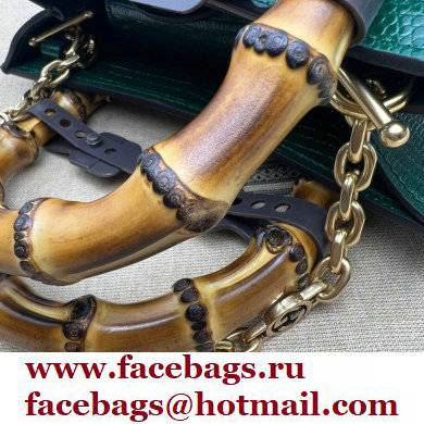 Gucci Diana lizard mini Top Handle bag 675800 Dark Green 2022