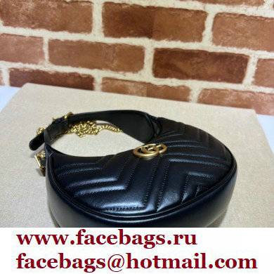 Gucci GG Marmont half-moon-shaped mini bag 699514 Black 2022