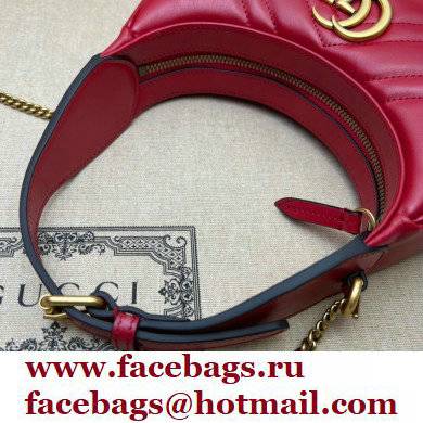 Gucci GG Marmont half-moon-shaped mini bag 699514 Red 2022