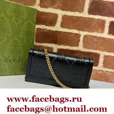 Gucci GG wallet with chain 676155 Black 2022