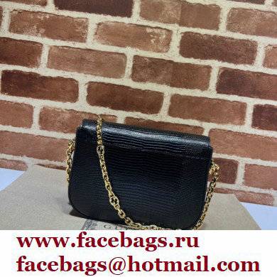 Gucci Horsebit 1955 lizard mini Shoulder bag 675801 Black 2022