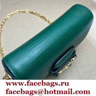 Gucci Horsebit 1955 lizard mini Shoulder bag 675801 Dark Green 2022