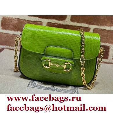 Gucci Horsebit 1955 lizard mini Shoulder bag 675801 Grass green 2022