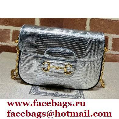 Gucci Horsebit 1955 lizard mini Shoulder bag 675801 Silver 2022
