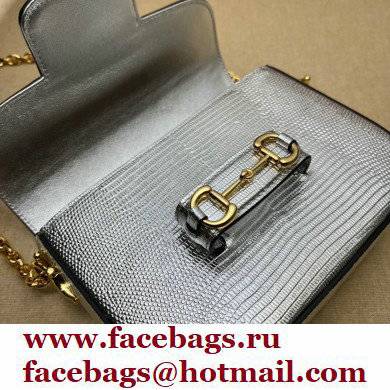 Gucci Horsebit 1955 lizard mini Shoulder bag 675801 Silver 2022