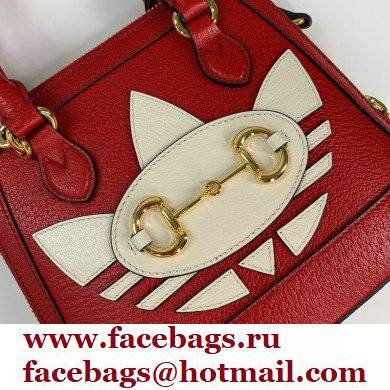 Gucci x Adidas Horsebit 1955 mini Top Handle bag 677212 Red 2022