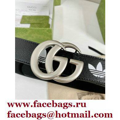 Gucci x Adidas Width 4cm GG Marmont belt Black/Silver 2022
