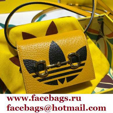 Gucci x Adidas card case with Horsebit Bag 702248 leather Yellow 2022