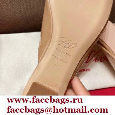 Roger Vivier Heel 2.5cm/4.5cm Belle Vivier Metal Buckle Mules in Patent Leather Nude