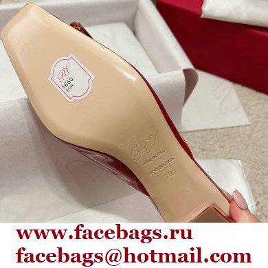 Roger Vivier Heel 2.5cm/4.5cm Belle Vivier Metal Buckle Mules in Patent Leather Red