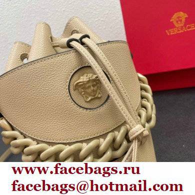Versace La Medusa Chain Bucket Bag Beige - Click Image to Close