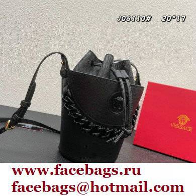 Versace La Medusa Chain Bucket Bag Black - Click Image to Close