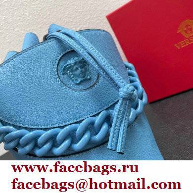 Versace La Medusa Chain Bucket Bag Blue