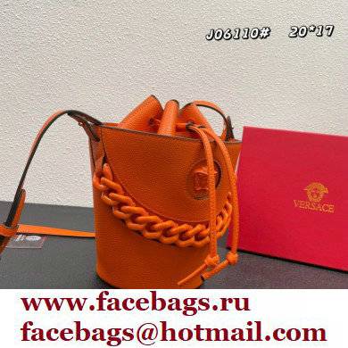 Versace La Medusa Chain Bucket Bag Orange - Click Image to Close