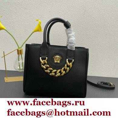 Versace La Medusa Chain Tote Bag Black/Gold - Click Image to Close