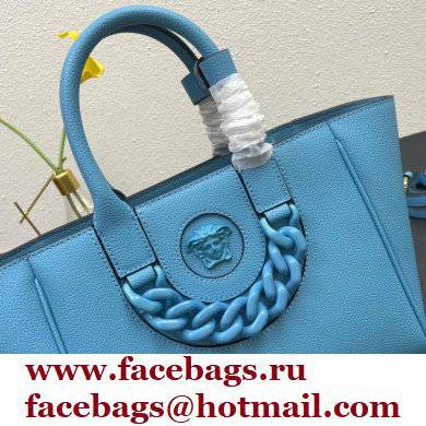 Versace La Medusa Chain Tote Bag Blue - Click Image to Close