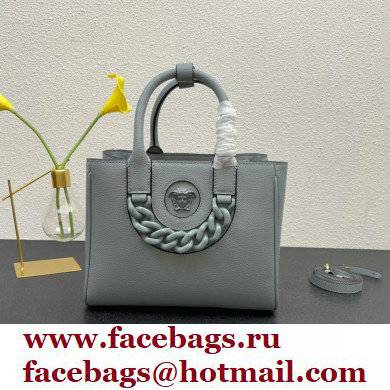 Versace La Medusa Chain Tote Bag Gray