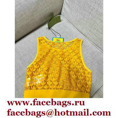 adidas x Gucci GG GG tulle top and tulle skirt yellow