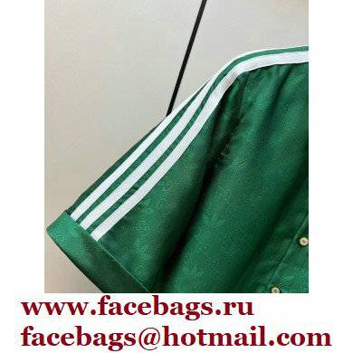 adidas x Gucci Trefoil jacquard shirt green 022 - Click Image to Close