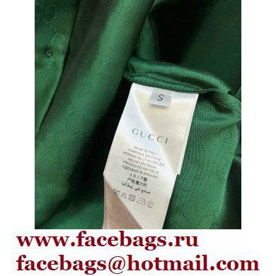 adidas x Gucci Trefoil jacquard shirt green 022