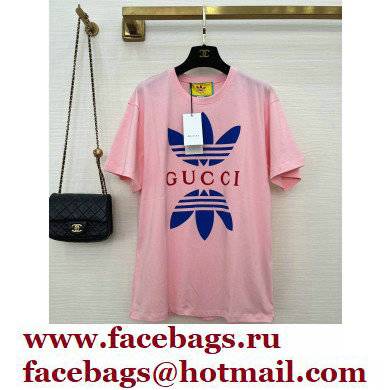 adidas x Gucci cotton jersey T-shirt pink 2022 - Click Image to Close