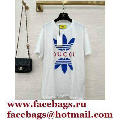 adidas x Gucci cotton jersey T-shirt white 2022 - Click Image to Close