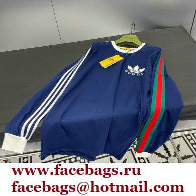 adidas x Gucci cotton jersey sweatshirt BLUE 2022 - Click Image to Close