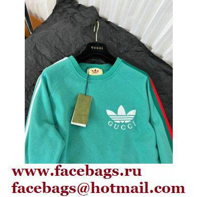 adidas x Gucci cotton jersey sweatshirt green 2022 - Click Image to Close