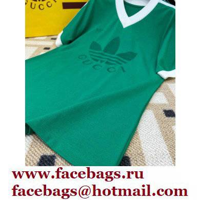 adidas x Gucci v-neck T-shirt green 2022