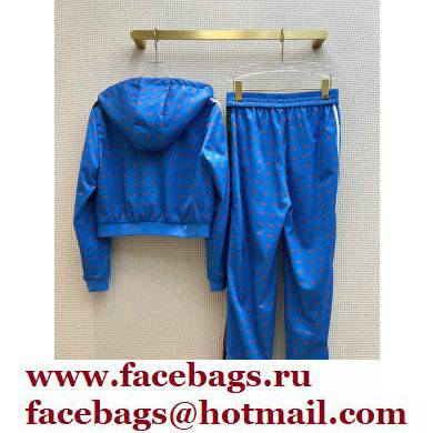 adidas x Gucci zip jacket and jogging pants blue - Click Image to Close