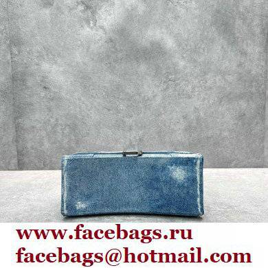 balenciaga hourglass denim printed small handbag