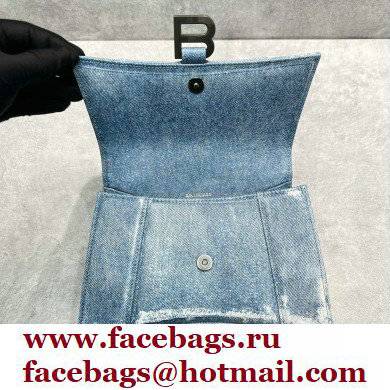 balenciaga hourglass denim printed small handbag