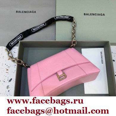balenciaga pink calfskin downtown small shoulder bag with chain - Click Image to Close