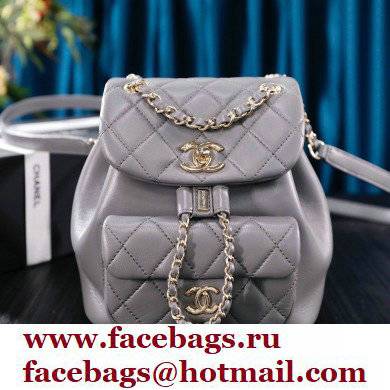 chanel mini sheepskin duma backpack gray AS2908
