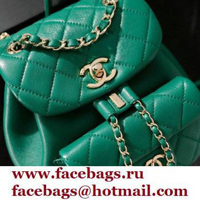 chanel mini sheepskin duma backpack green AS2908 - Click Image to Close