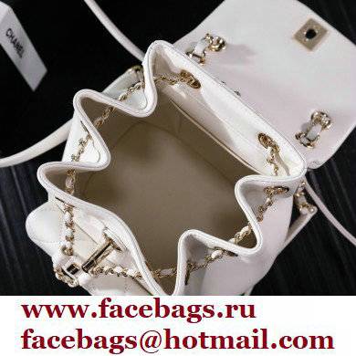 chanel mini sheepskin duma backpack white AS2908