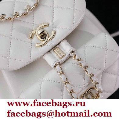 chanel mini sheepskin duma backpack white AS2908