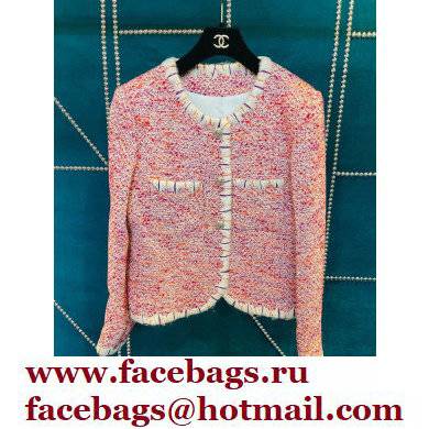 chanel pink tweed coat fall 2022