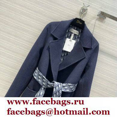 dior Blue Double-Sided Wool coat 2022 - Click Image to Close